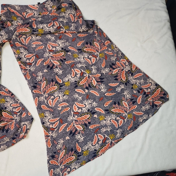 Aakaa Palazzo Pants Women's Size Small  Navy Blue Gold Asymmetrical Hemline - Picture 5 of 12